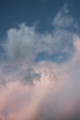 Fototapeta na wymiar Pastel Pink Angel Clouds