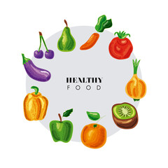 healthy food icons around