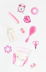 Set for a newborn girl in pink