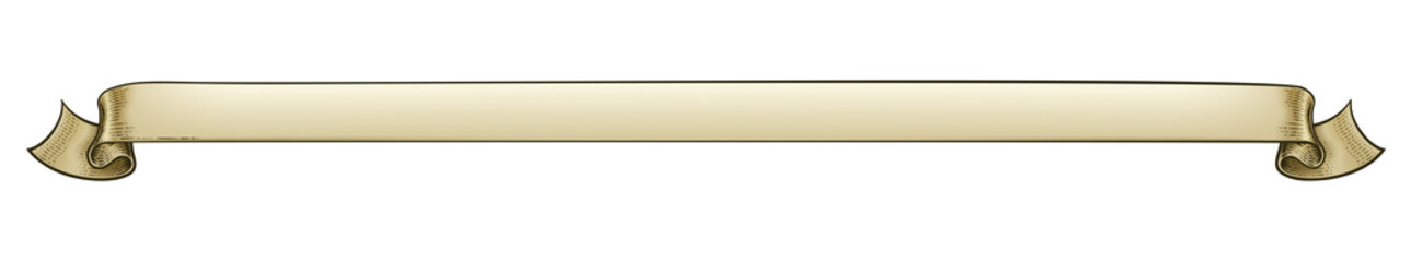 Obraz premium Scroll Vintage Woodcut Banner Paper Ribbon Drawing