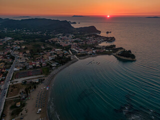 sidari sunset in corfu greece