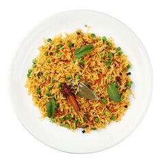 Indian Vegetable peas Pulav or Biryani made using Basmati Rice and Vegetable
