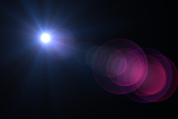 lens flare effect on black blackground