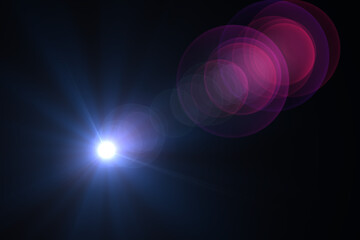lens flare effect on black background
