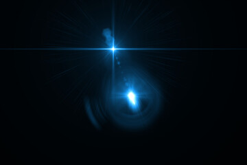 Beautiful lens flare effect on black background