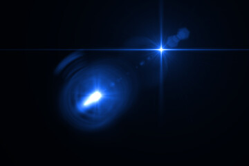Beautiful lens flare effect on black background