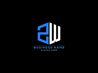 Letter ZW Logo, creative zw logo icon vector for business - obrazy, fototapety, plakaty