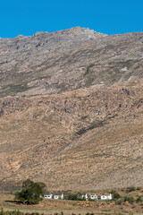 Farm worker houses at the foot of the Swartberg Mountains