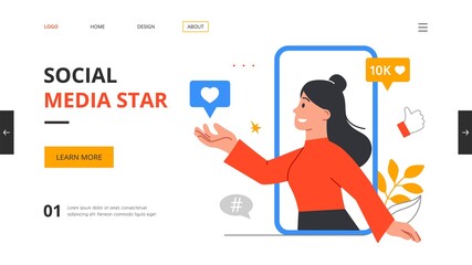 Social media star concept