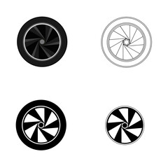 set of car wheel vector on white background