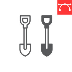 Shovel line and glyph icon