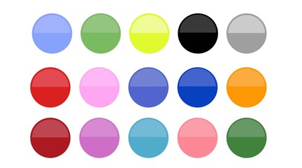 Buttons Set. Vector isolated set of different color buttons