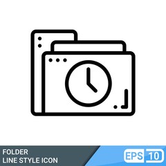 folder line style icon. vector illustration for web or app development. EPS 10