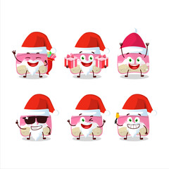 Santa Claus emoticons with strawberry cake cartoon character