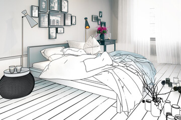 Modern Bedroom Design (draft) - 3D Visualization