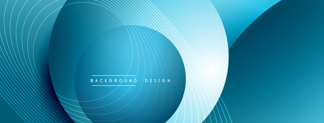 Gradient circles with shadows. Vector techno abstract background. Modern overlapping forms wallpaper background, design template