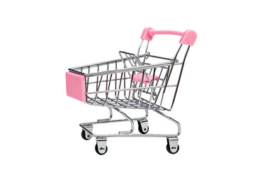 empty supermarket trolley isolate 