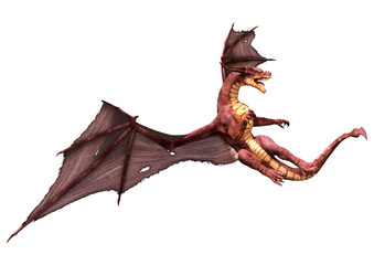 Fototapeta premium 3D Rendering Fairy Tale Dragon on White