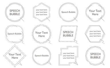 細いラインのシンプルなふきだし　ラインのみ