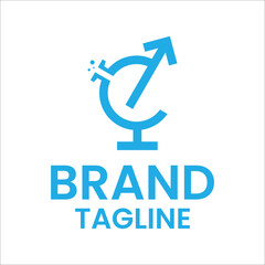 Illustration Logo Vector graphic of Arrow and Science. Perfect for Medical Healtchare and Science brands or companies.