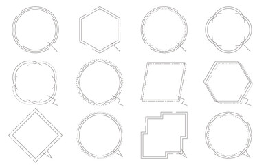 細いラインのシンプルなふきだし　ラインのみ