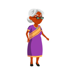 sad elderly lady searching medicaments in pharmacy cartoon vector. sad elderly lady searching medicaments in pharmacy character. isolated flat cartoon illustration