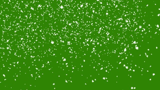 Snow falling on green screen background
