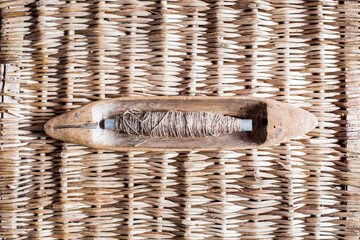 Obraz premium rustic loom ancient hand loom for hand weaving