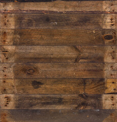 Old barn wood background texture. Vintage weathered rough planks with rusty nails. © nevodka.com