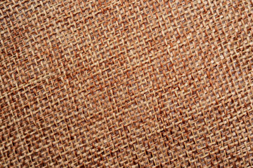 Brown sackcloth texture background with vintage grunge border gunny bag