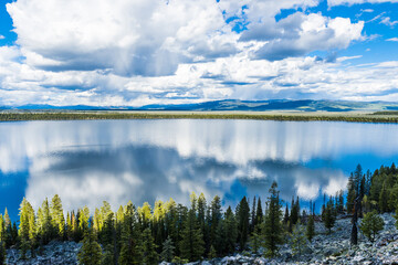 Jenny Lake in Grand Teton National Park from above
