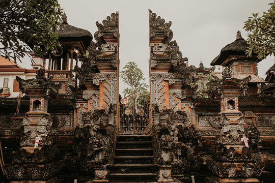 Ornamental gate of oriental temple