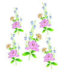 seamless rose   flower pattern on  background