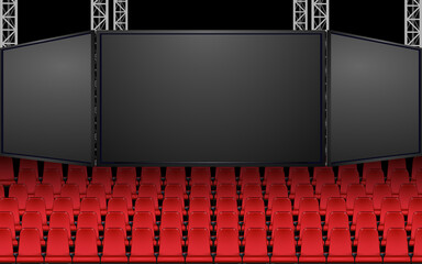 leds tv hanging on the roof in the stadium © เอกชัย โททับไทย