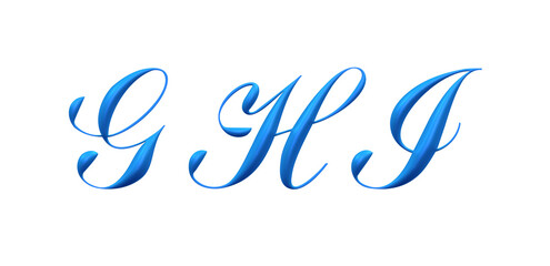 3d alfabet, blue uppercase letters,  GHI © Tiziano Cremonini