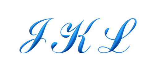 3d alfabet, blue uppercase letters,  JKL © Tiziano Cremonini