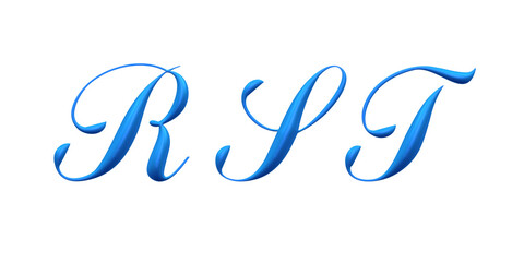 3d alfabet, blue uppercase letters, RST © Tiziano Cremonini