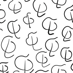 Seamless pattern with hand drawn abstract elements