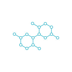 Hormone hexagon structure molecule. The substance chemical formula. Open paths. Editable stroke. Vector outline contour line.