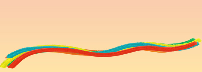 Background of vector illustration of colorful lines with oil painting touch. copy space, web banner, header, abstract, wave, graphic