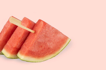 Slices of fresh watermelon.
