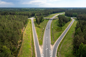 Highway A1 Via Baltica (between Vilnius, Riga and Tallinn), road section next to Saulkrasti, Latvia