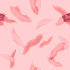 White Banana Backdrop. Coral Seamless Monstera. Pink Tropical Backdrop. Pattern Leaf. Watercolor Texture. Floral Foliage. Summer Jungle. Botanical Foliage.