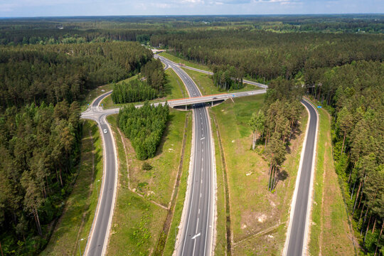 Highway A1 Via Baltica (between Vilnius, Riga and Tallinn), road section next to Saulkrasti, Latvia