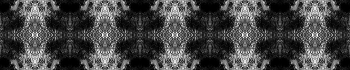 Black Tie Dye Boho. Watercolor Flooring. White