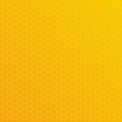 Honey bee hexagon hive honeycomb pattern seamless yellow and orange gradient background vector