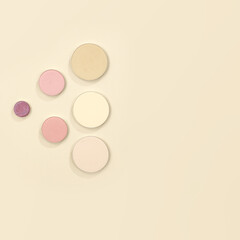 Cosmetic background of free space for your decoration and brushes 