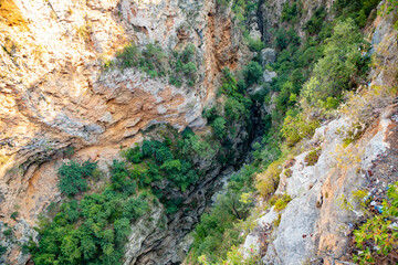 Beautiful view down Guver Canyon in Nature Park near Antalya, Turkey