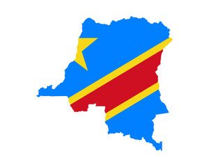 Fototapeta premium Fahne in Landkarte des Kongo