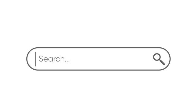 Search Bar Animated White with Text Box For Searching Database Or Browser